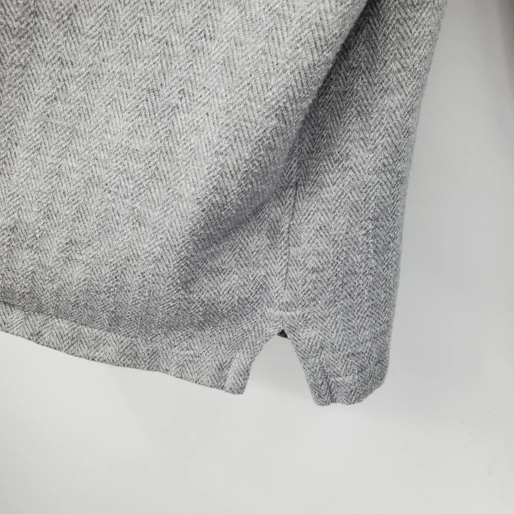 Polo Ralph Lauren Men XL Grey Herringbone Quarter Zip Pullover Sweater Pony Logo